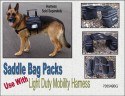 Saddle Bag Packs for Light Duty Mobility Harness