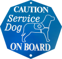 Engraved Service Dog Hanging Vehicle Sign