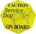Engraved Service Dog Hanging Vehicle Sign