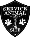 Engraved Service Animal on Site Sign
