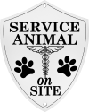 Engraved Service Animal on Site Sign